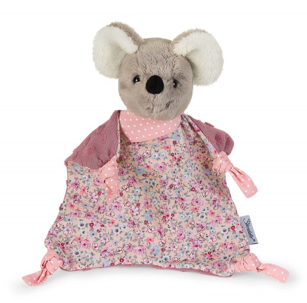 Schmusetuch Maus Mabel in Rosa Millefleurs, 22 cm