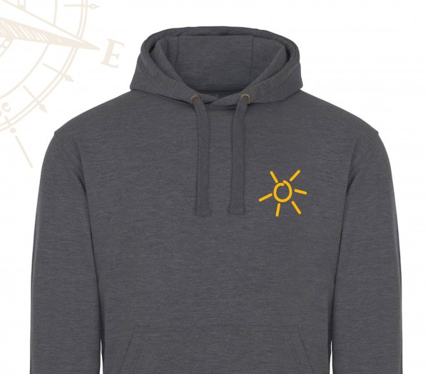 HOODIE - Grau - Grömitz Sonne Brustlogo