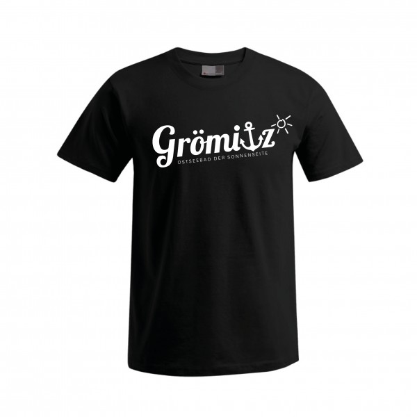 T-Shirt im Grömitz Design Herren Schwarz