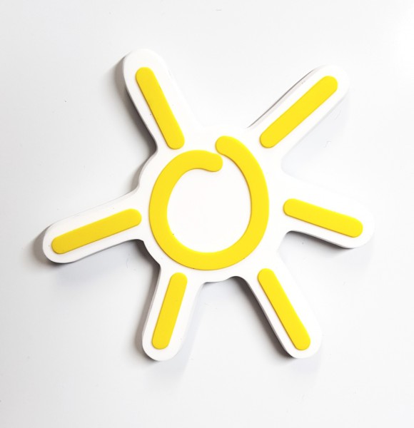 Sonnen-Magnet in Sonnengelb Weichgummi-Magnet 3D