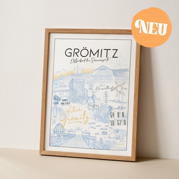 GRÖMITZ - POSTER Canvas Druck - versch. Größen