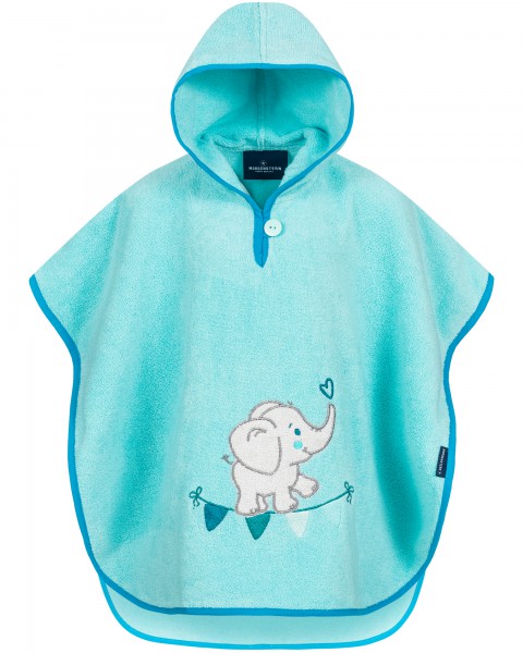 Morgenstern Badeponcho Baby Elefant Türkis