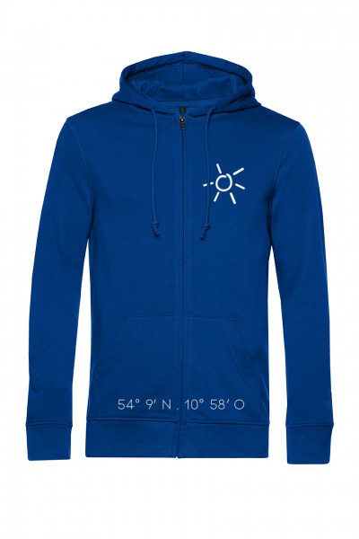 ORGANIC ZIPPED HOOD MIT SONNE - Royal Blue