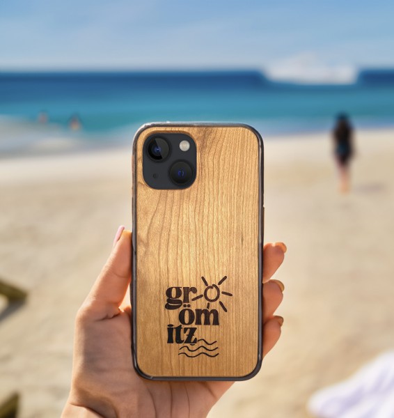 Samsung Hülle aus Holz mit Gravur - Kirsche