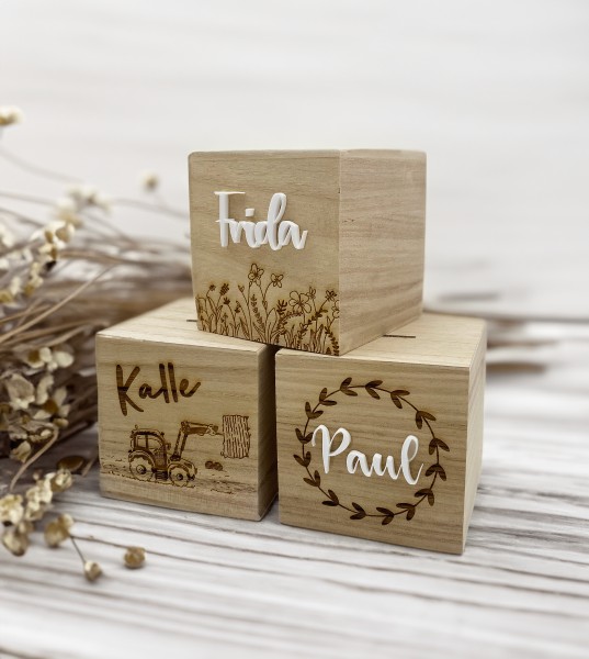 Spardose aus Holz | Holzspardose | Sparschwein | Geschenk zu besonderen Anlässen | Geschenkidee | pe