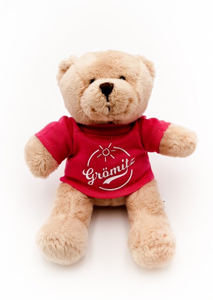 Grömitz Teddybär Braun mit pinkem T-Shirt