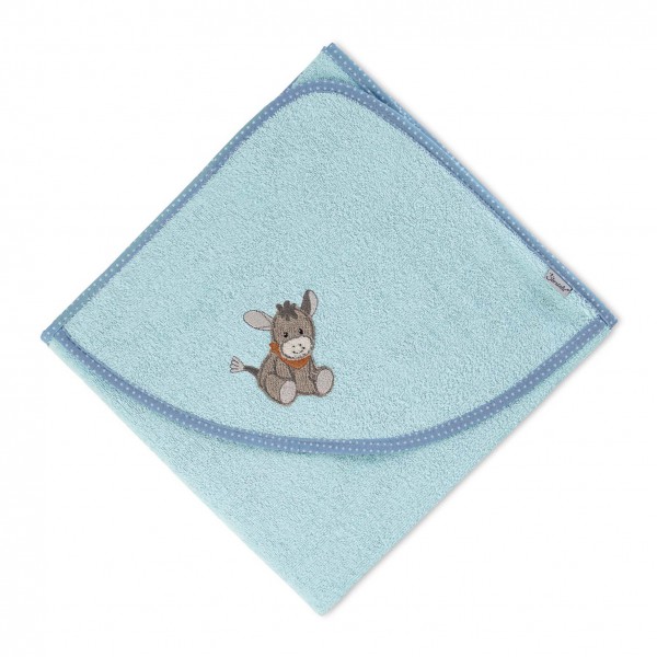 Badetuch 100x100 Esel Emmi, Mittelblau mit Sternen