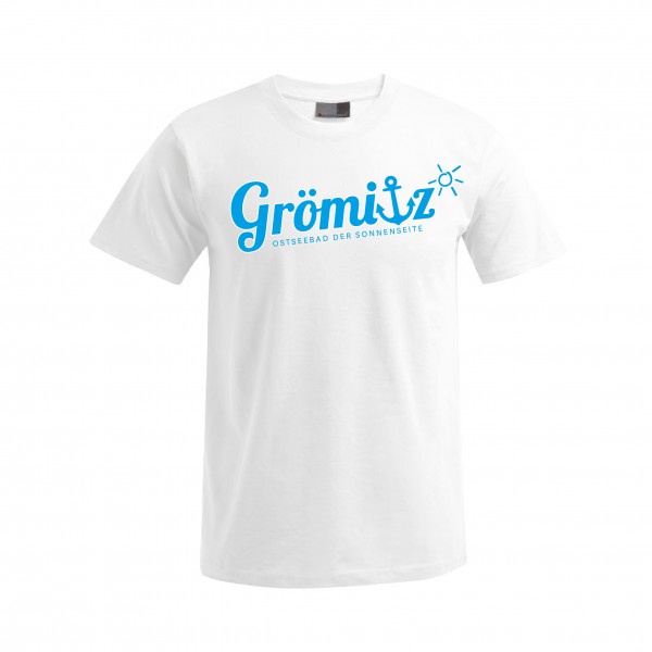 T-Shirt im Grömitz Design Herren Weiß