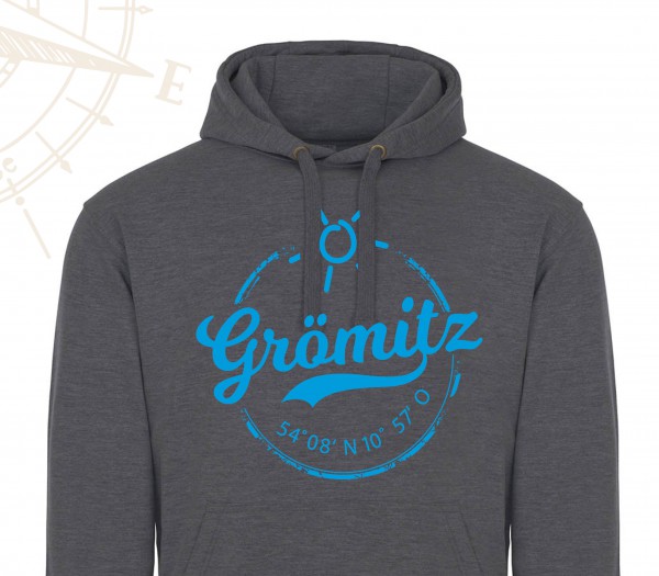 HOODIE - Grau - Grömitz Stempel Aufdruck