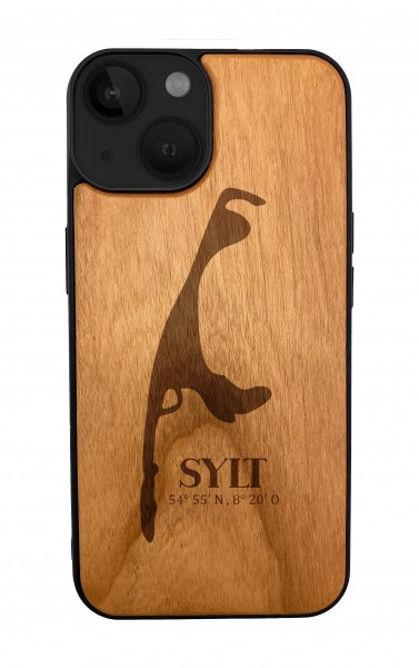 Samsung Hülle aus Holz mit Gravur Sylt - Kirsche