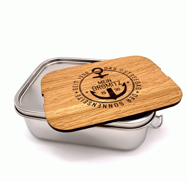 Brotzeitbox / Lunchbox aus Edelstahl 1200 ml - FSC®