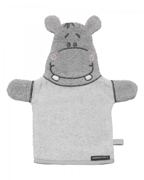 Hippo Waschhandschuh Grau