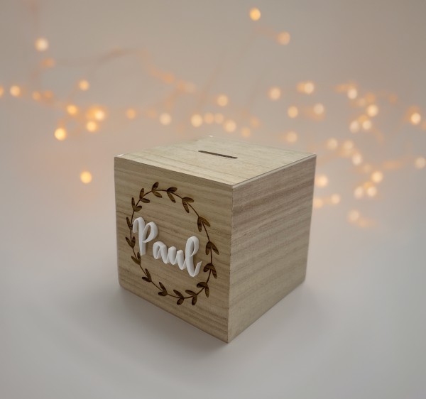 Spardose aus Holz | Holzspardose | Sparschwein | Geschenk zu besonderen Anlässen | Geschenkidee | pe