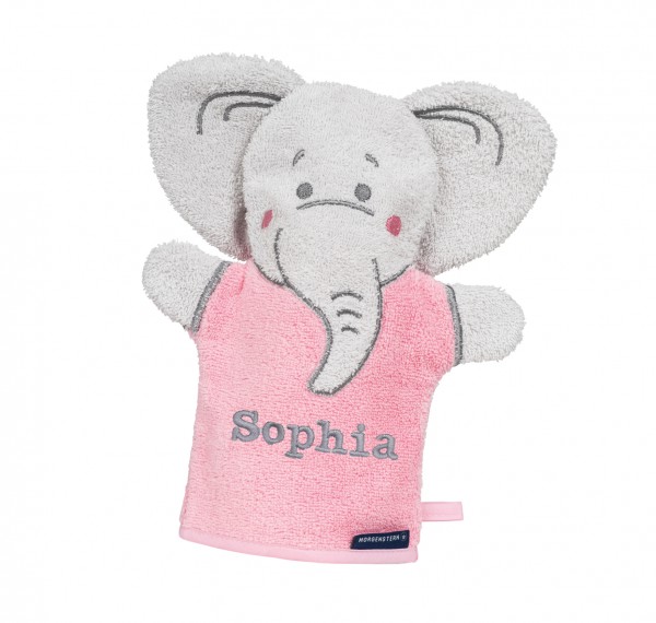 Waschhandschuh Elefant Rosa