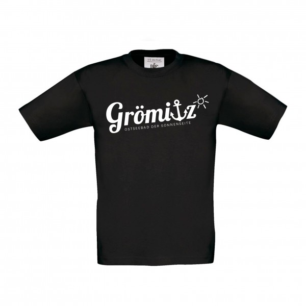 T-Shirt im Grömitz Design Kinder Schwarz