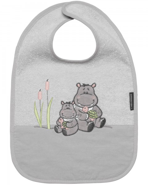 Morgenstern Lätzchen Baby Hippo Grau