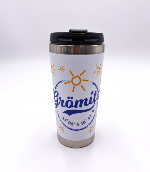 Grömitz - Becher mit der originalen Grömitz Sonne als Thermobecher