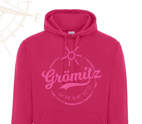 HOODIE - Pink - Grömitz Stempel Aufdruck