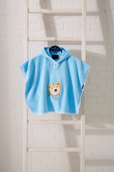 Morgenstern Badeponcho Baby Bär Blau