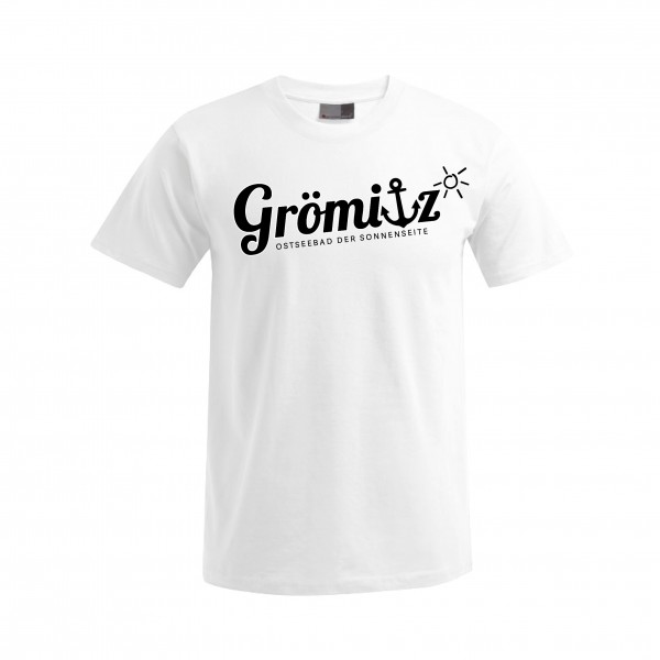 T-Shirt im Grömitz Design Herren Weiß