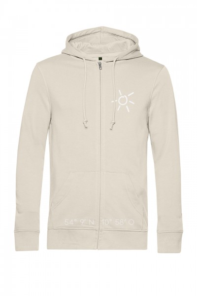 ORGANIC ZIPPED HOOD MIT SONNE - OFF White