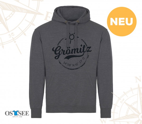 HOODIE - Grau - Grömitz Stempel Aufdruck