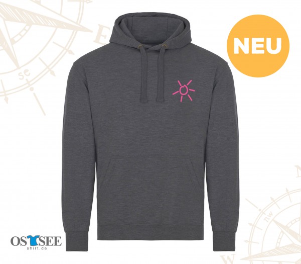 HOODIE - Grau - Grömitz Sonne Brustlogo