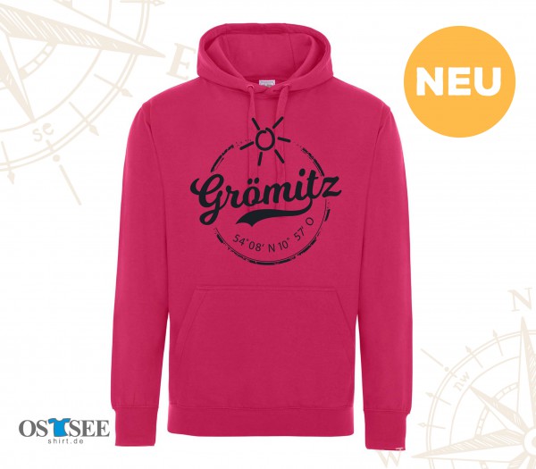 HOODIE - Pink - Grömitz Stempel Aufdruck