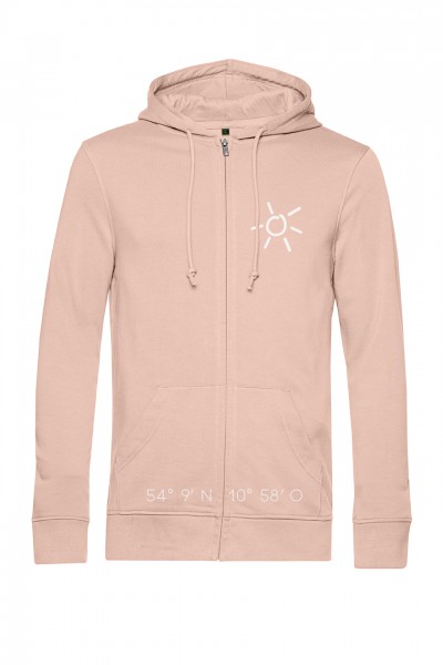 ORGANIC ZIPPED HOOD MIT SONNE - Soft Rose