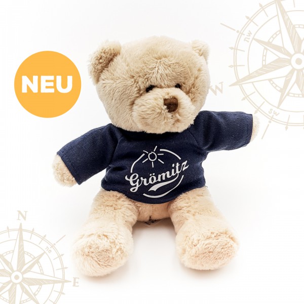 Grömitz Teddybär Braun mit dunkelblauem T-Shirt