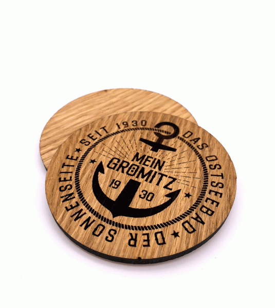Holz Untersetzer aus Eiche - Rund &amp; geölt FSC®