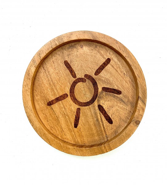 Holz Untersetzer aus Akazienholz - Rund &amp; geölt