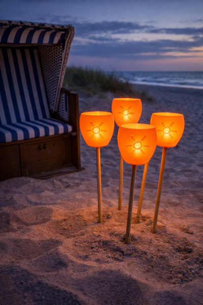 Windlicht Grömitz - mit Grömitzsonne - Gartenstecker, Laterne, Sommer Deko