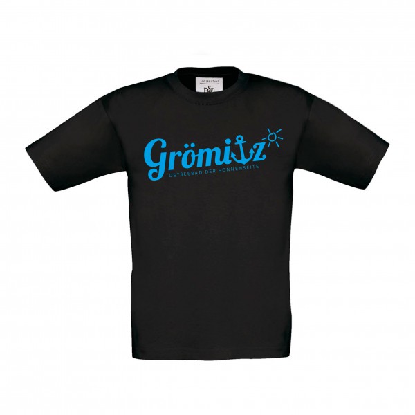 T-Shirt im Grömitz Design Kinder Schwarz