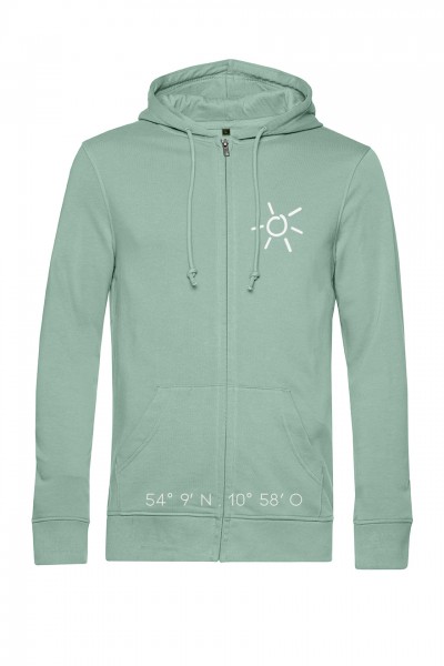 ORGANIC ZIPPED HOOD MIT SONNE - Sage