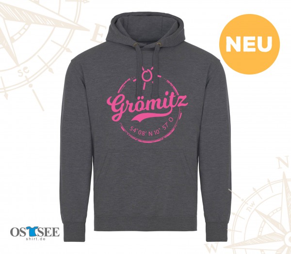 HOODIE - Grau - Grömitz Stempel Aufdruck