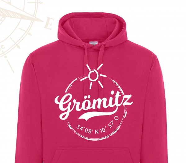 HOODIE - Pink - Grömitz Stempel Aufdruck