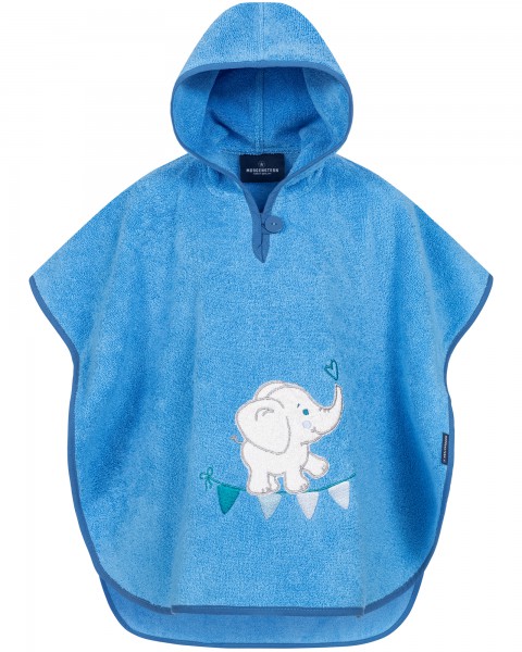 Morgenstern Badeponcho Baby Elefant Blau